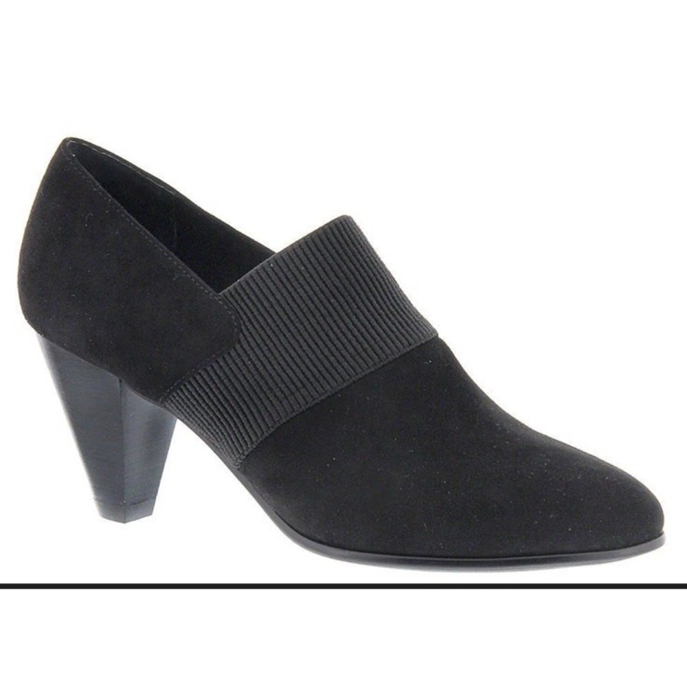 David Tate Womens Citadel Black Suede Stretch Booties Heels‎ Black Sz 9W